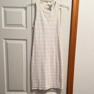 Cache White Textured Midi Dress